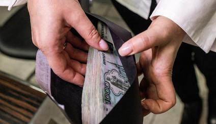 FILE PHOTO: Illustration shows Russian rouble banknotes