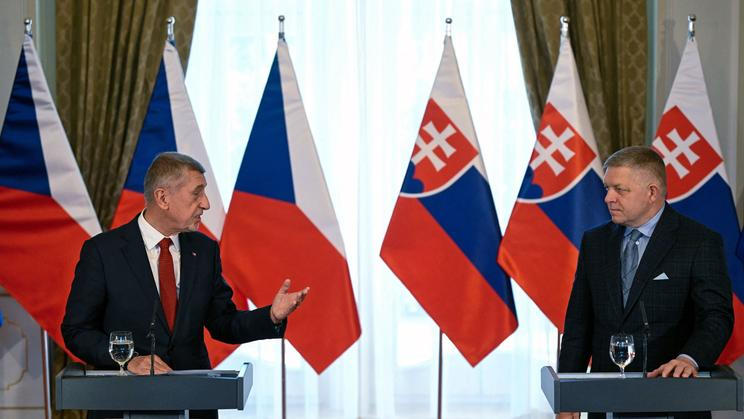 Slovakia's Prime Minister Robert Fico meets his Czech counterpart Andrej Babis, in Bratislava