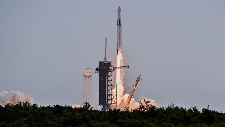 A SpaceX Falcon Nine rocket lifts off from Launch Complex 39A carrying NASA’s Crew-11 mission to the International Space Station