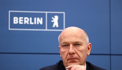 Berlin's Governing Mayor Kai Wegner attends a press conference after a blackout in the southern districts of Berlin