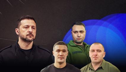 Volodymyr Zelenskyj, Mychajlo Fedorov, Kyrylo Budanov a Vasyl Maljuk.