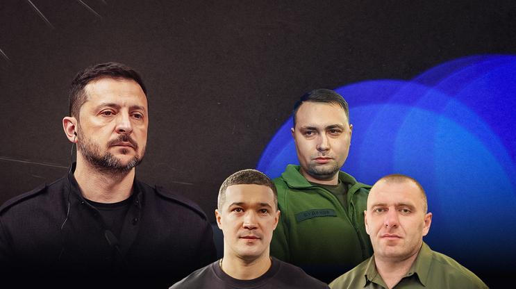 Volodymyr Zelenskyj, Mychajlo Fedorov, Kyrylo Budanov a Vasyl Maljuk.