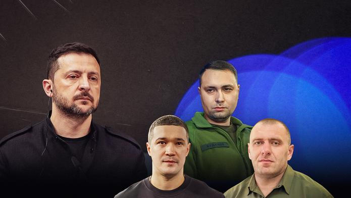 Volodymyr Zelenskyj, Mychajlo Fedorov, Kyrylo Budanov a Vasyl Maljuk.