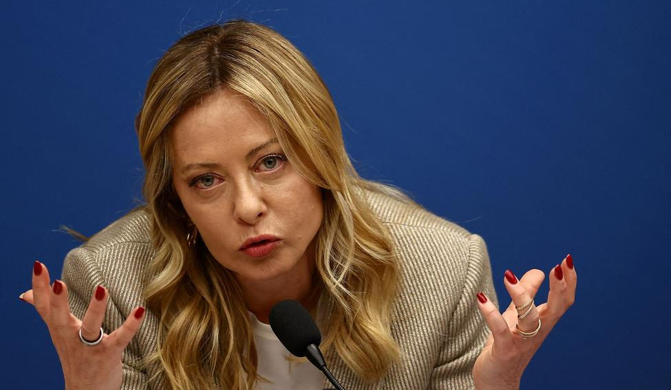 Italy's Prime Minister Giorgia Meloni attends her end-of-year press conference in Rome