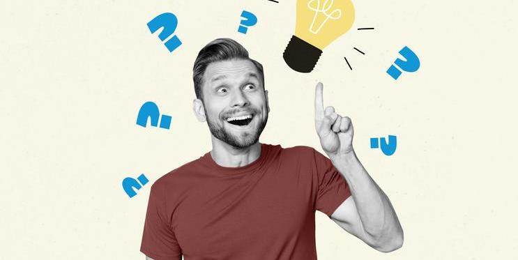 Creative,Trend,Design,3d,Collage,Sketch,Of,Young,Man,Excited