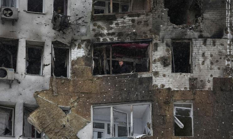 Russian missile and drone strike in Kyiv