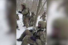 Skupinka afrických vojáků v ruské armádě