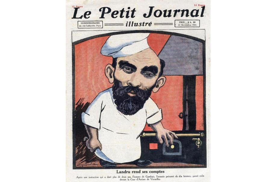 Titulní strana týdeníku Le Petit Journal illustré z 13. listopadu 1921 s ilustrací Raymonda Palliera nazvanou "Landru rend ses comptes" ("Landru skládá účty"). Satirická kresba zobrazuje Henriho Landrua s charakteristickým plnovousem, držícího nůž u kuchyňského sporáku – nástroje, kterým pravděpodobně spaloval těla obětí. 