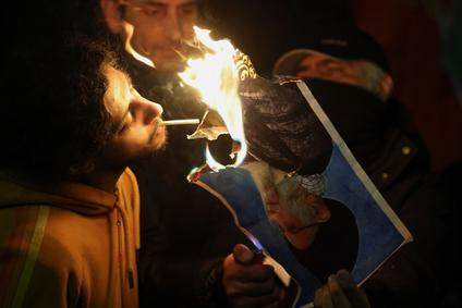 Protest outside the Iranian embassy in support of nationwide protests in Iran, in London