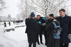 Lillehammer 20260113. Vetle Sjåstad Christiansen is interviewed after the funeral. Funeral for Biathlete Guttorm Sivert Bakken in Nordre Ål Church in Lillehammer Photo: Geir Olsen / NTB This text is auto translated