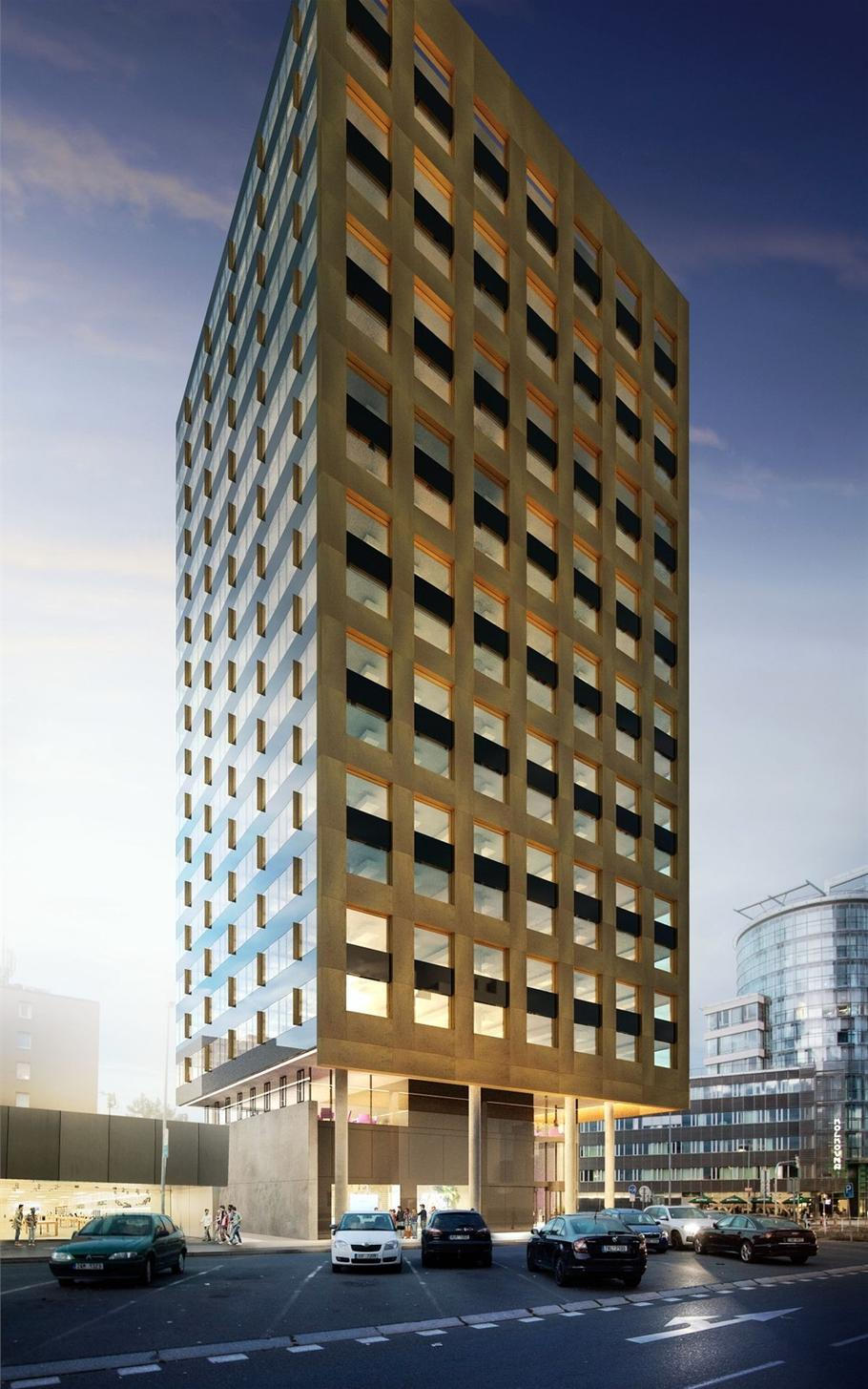 Vizualizace mrakodrapu na Budějovické.