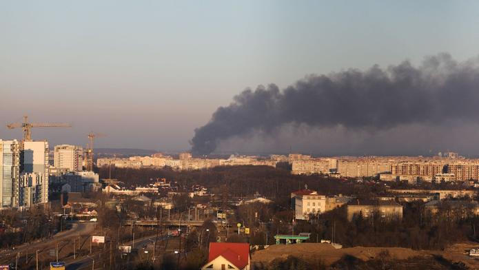 Výbuchy ve městě Lvov.