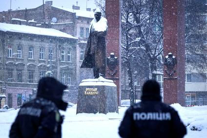 Aftermath of a Russian drone attack in in Lviv
