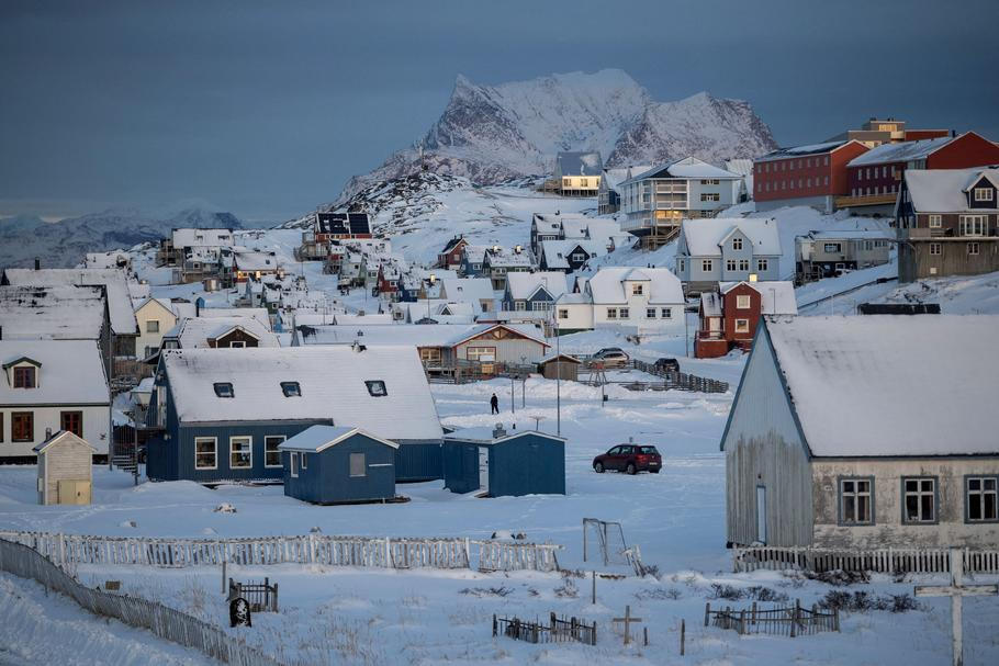 A view of buildings in Nuuk on the day of the meeting between top U.S. officials and the foreign ministers of Denmark and Greenland, in Nuuk