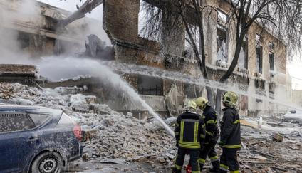 Aftermath of a Russian drone attack in Kyiv