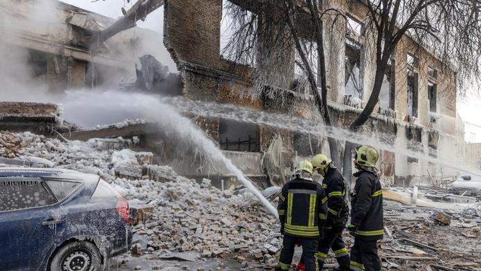 Aftermath of a Russian drone attack in Kyiv