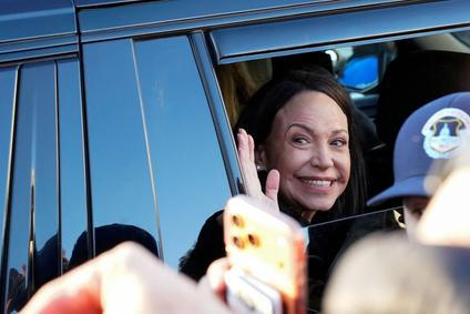Venezuelan opposition leader Maria Corina Machado meets with U.S. senators on Capitol Hill in Washington