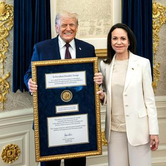 U.S. President Trump meets with Venezuelan opposition leader Maria Corina Machado, in Washington