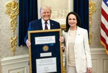 U.S. President Trump meets with Venezuelan opposition leader Maria Corina Machado, in Washington