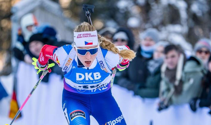 Markéta Davidová při stíhačce v Ruhpoldingu