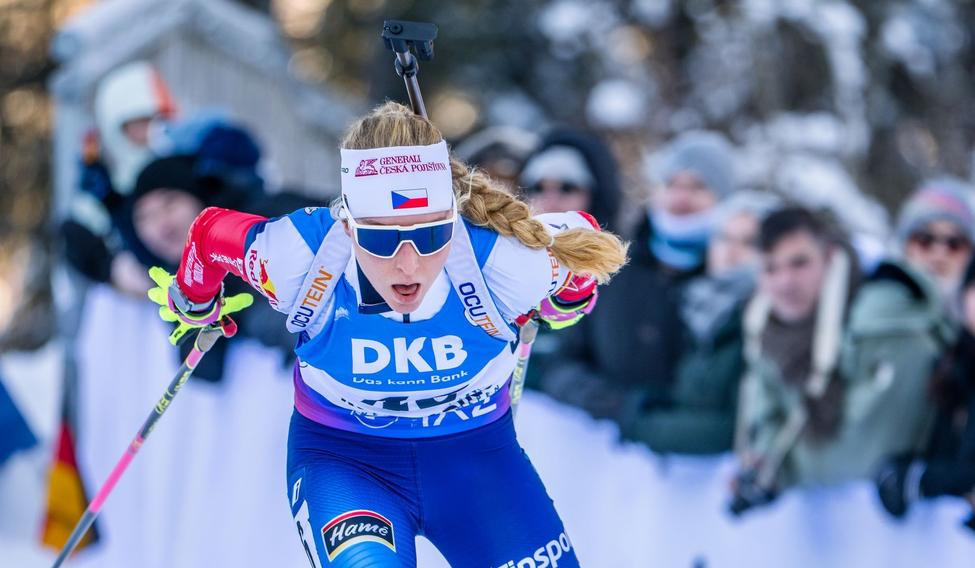 Markéta Davidová při stíhačce v Ruhpoldingu