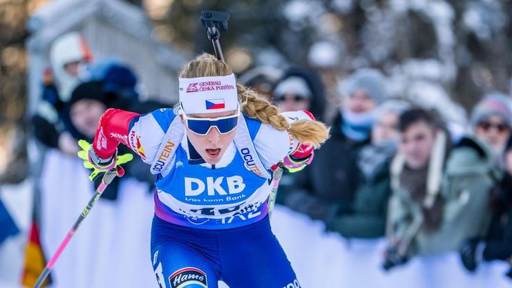 Markéta Davidová při stíhačce v Ruhpoldingu