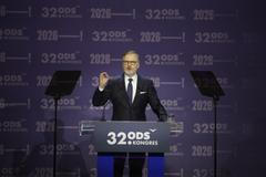 Končící předseda ODS Petr Fiala nehodlá kandidovat za dva roky na prezidenta, současná hlava státu Petr Pavel podle něj zvládá funkci dobře. 