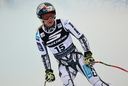 Ester Ledecká po závodě super-G ve Světovém poháru v Tarvisiu 2026