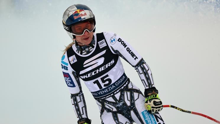 Ester Ledecká po závodě super-G ve Světovém poháru v Tarvisiu 2026