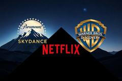 An,Image,That,Combines,The,Logos,Of,Paramount,Skydance,,Netflix