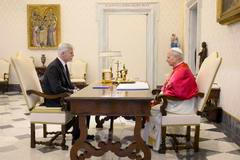 ITALY - POPE LEO XIV RECEIVES IN PRIVATE AUDIENCE MR PETR PAVEL  AT  THE  VATICAN - 2026/1/19