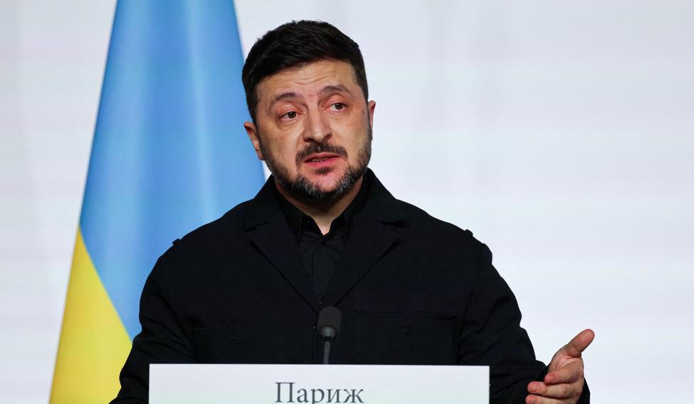 Ukrajinský prezident Volodymyr Zelenskyj v Paříži.