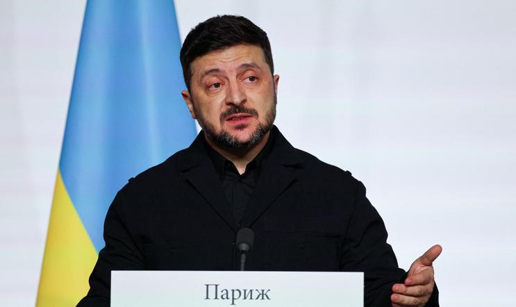 Ukrajinský prezident Volodymyr Zelenskyj v Paříži.