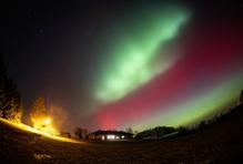 Polární záře, nebe, hvězdy