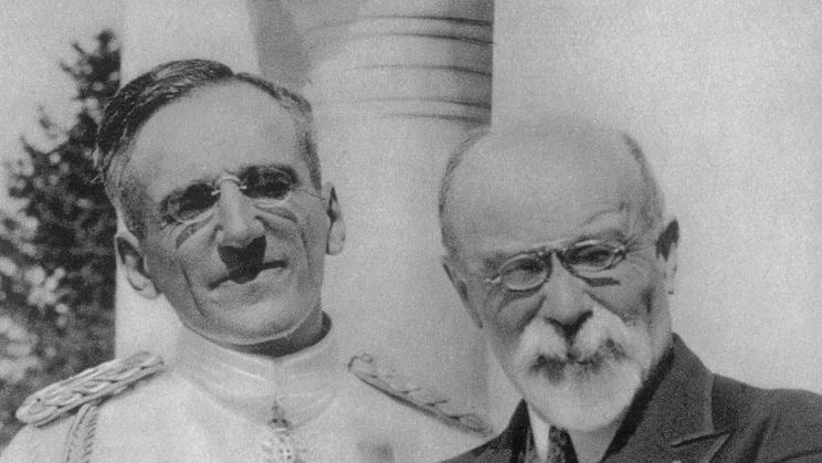 Jugoslávský král Alexander I . Karadjordevič (vlevo) a francouzský ministr zahraničních věcí Louis Barthou, kteří zahynuli v říjnu 1934 při atentátu ve francouzskéím přístavu Marseille.