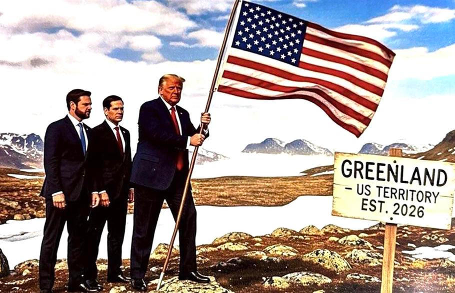 Donald Trump, Grónsko, karikatura, kresba