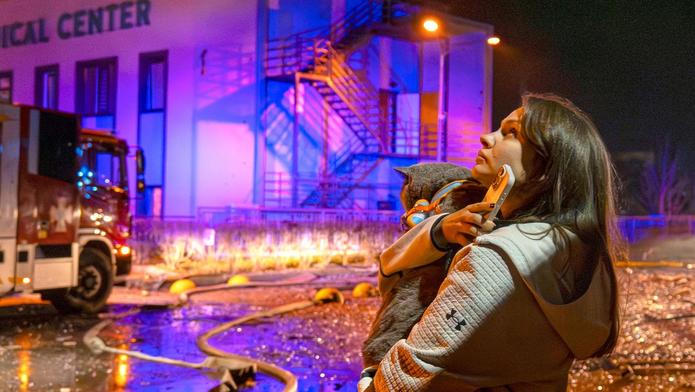 Ukrajina, Kyjev, Rusko, válka, drony, bombardování,