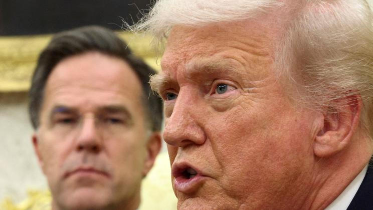 FILE PHOTO: U.S. President Trump meets with NATO Secretary General Rutte in Washington