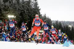 Start smíšené štafety dvojic SP v Novém Městě na Moravě