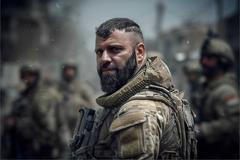 Velitel Gruzínské legie, která bojuje na Ukrajině, Mamuka Mamulašvilli.