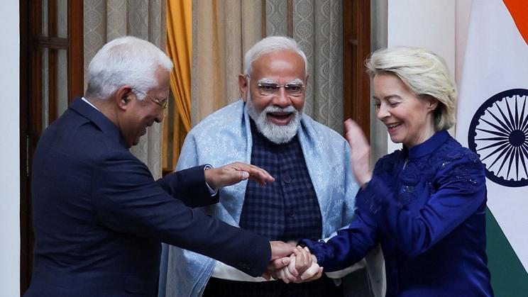 European Commission President von der Leyen and European Council President Costa visit India
