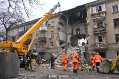 Následky ruských útoku v Oděse, 27. ledna 2026.