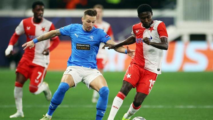 Slávista Oscar v zápase na hřišti Pafosu v Lize mistrů
