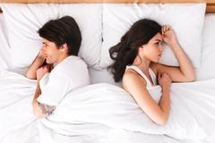 Relationship,Problems.,Upset,Couple,Ignoring,Each,Other,,Lying,Back,To