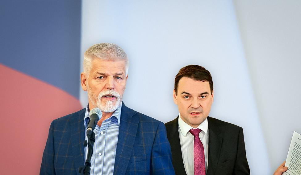 Prezident Petr Pavel a ministr zahraničí Petr Macinka.