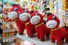 Horse plush toys ahead of the Chinese Lunar New Year in Yiwu