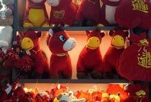 Horse plush toys ahead of the Chinese Lunar New Year in Yiwu