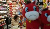 Horse plush toys ahead of the Chinese Lunar New Year in Yiwu