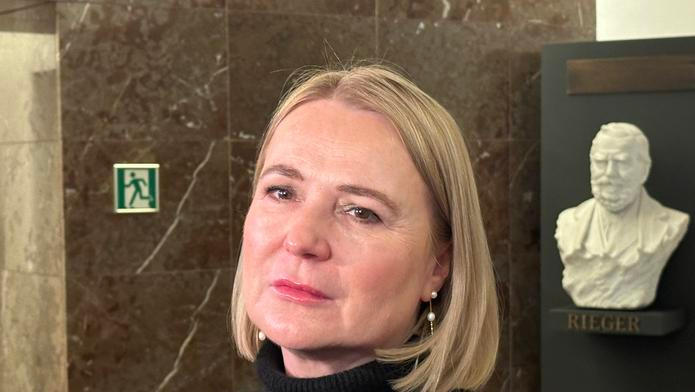 Poslankyně ODS Jana Černochová na konci ledna 2026, kdy mluvila o prodeji letounů L-159 Ukrajině.