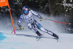 Ester Ledecká v závodě super-G v Crans Montaně